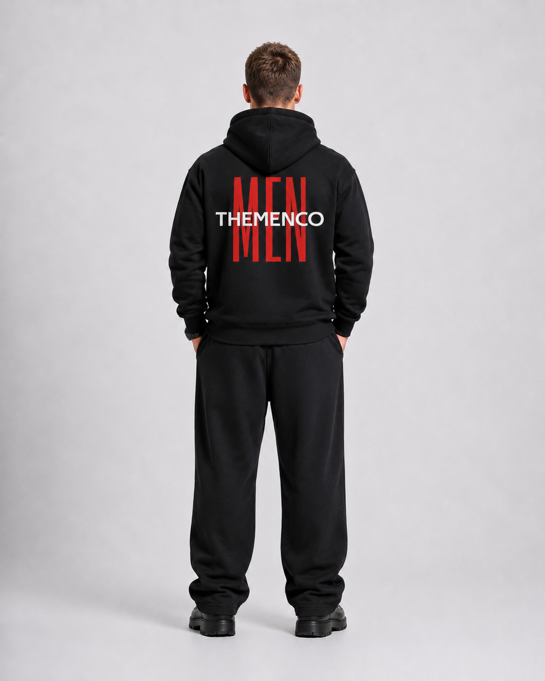 THEMENCO Men Black Hoodie