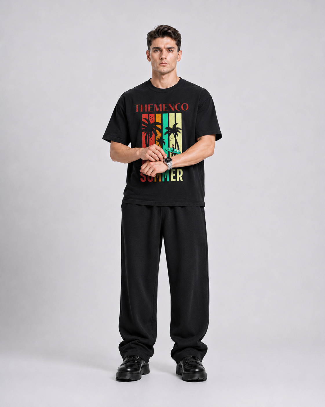 THEMENCO Summer Black Shirt