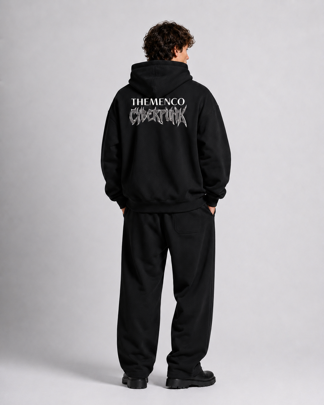 THEMENCO Cyberpunk Black Hoodie