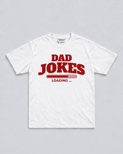 THEMENCO Dad Jokes Loading Men’s White T-Shirt