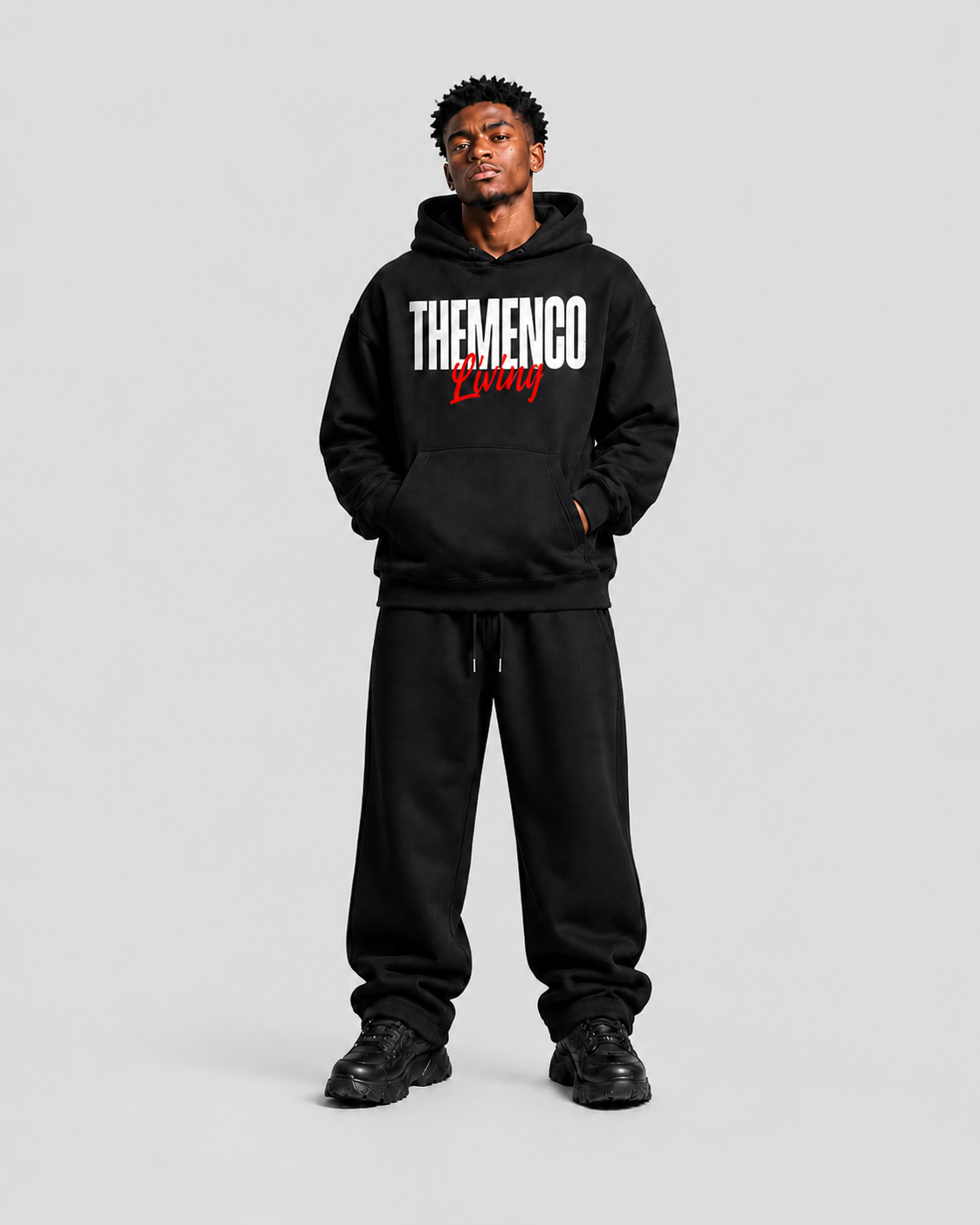 THEMENCO Living Black Hoodie