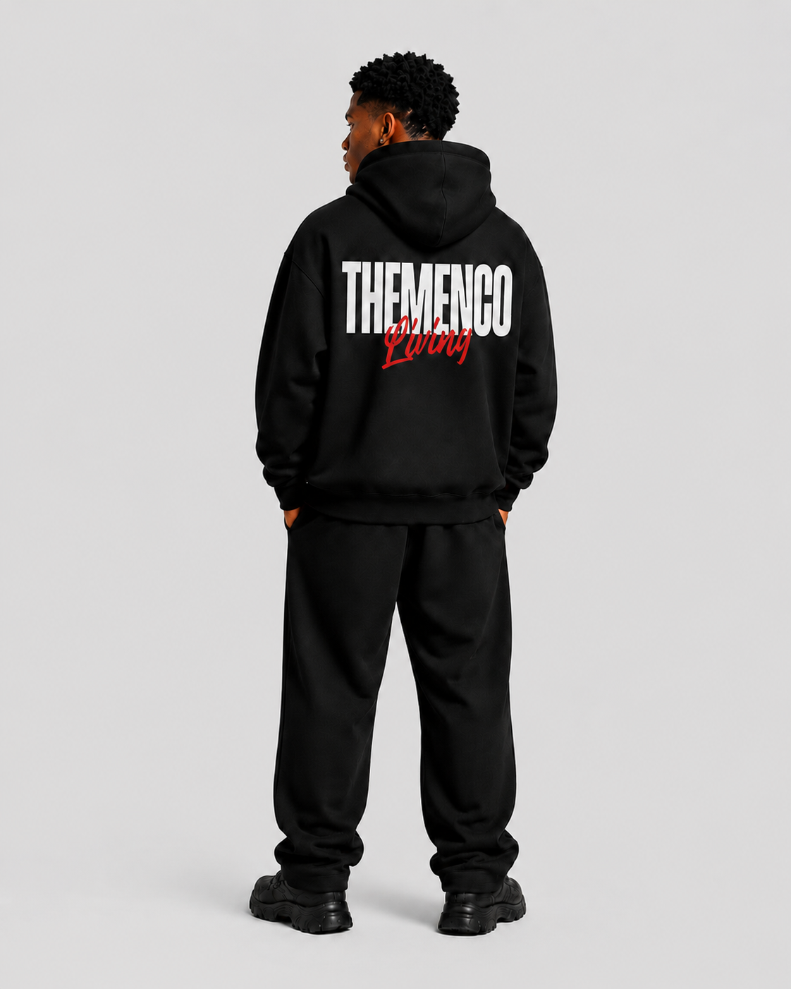 THEMENCO Living Black Hoodie