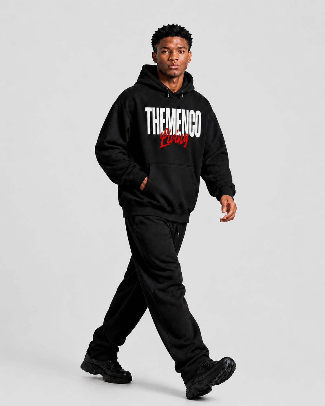 THEMENCO Living Black Hoodie