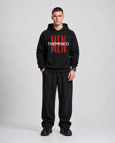 THEMENCO Men Black Hoodie