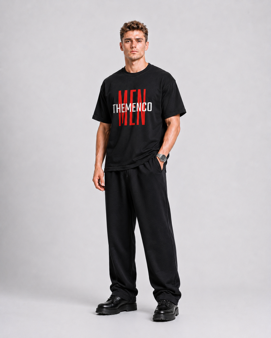 THEMENCO Men Black Shirt