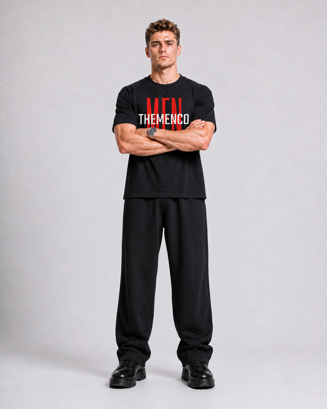 THEMENCO Men Black Shirt