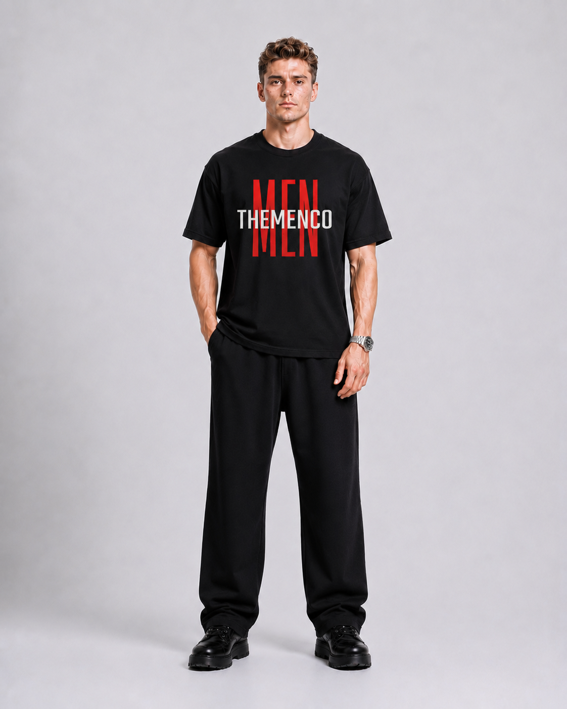 THEMENCO Men Black Shirt