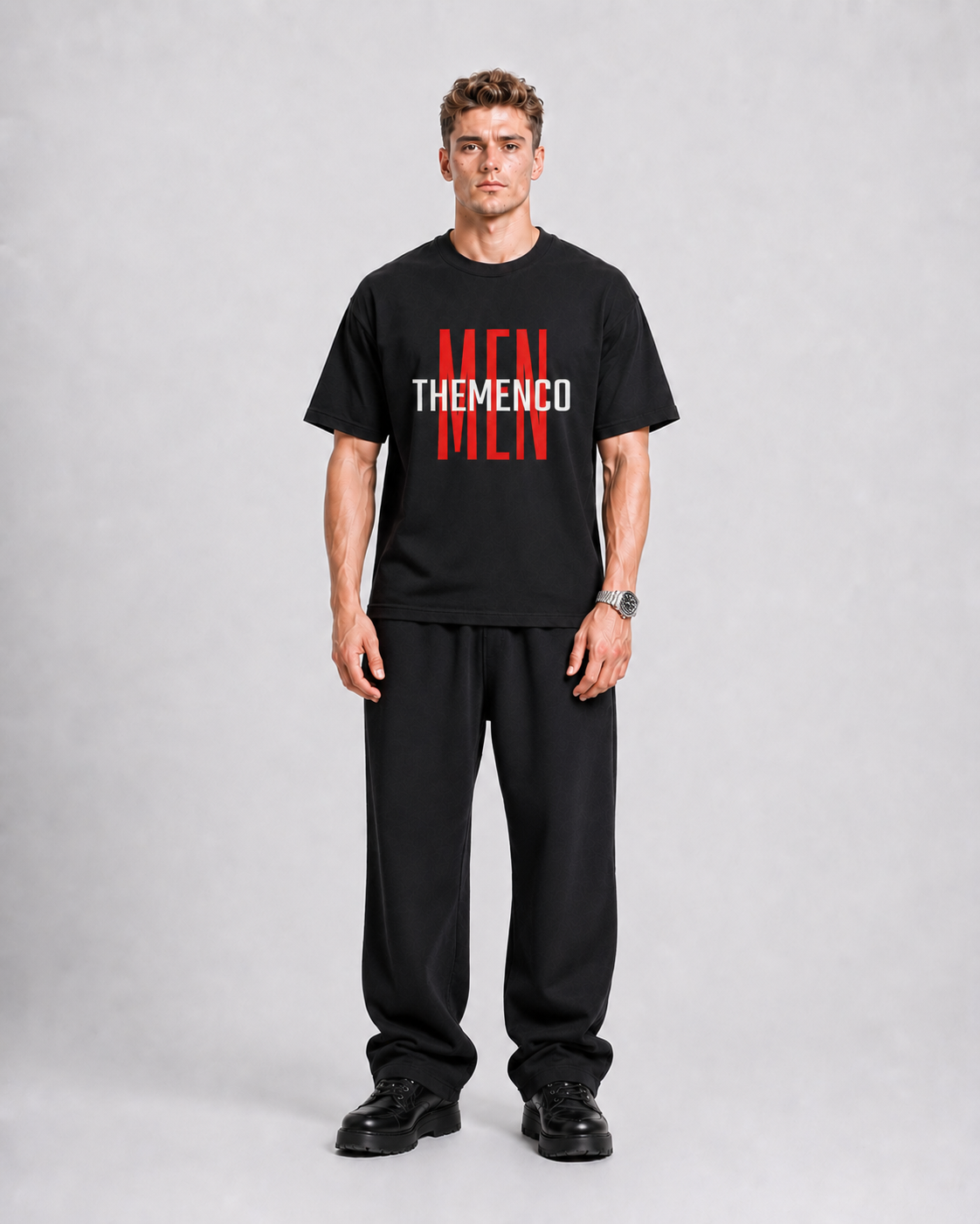 THEMENCO Men Black Shirt