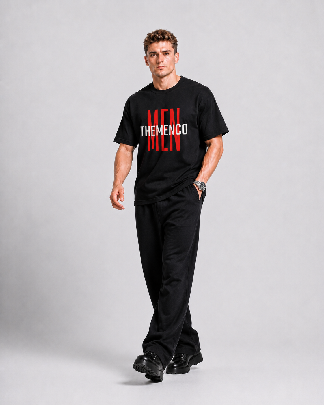 THEMENCO Men Black Shirt