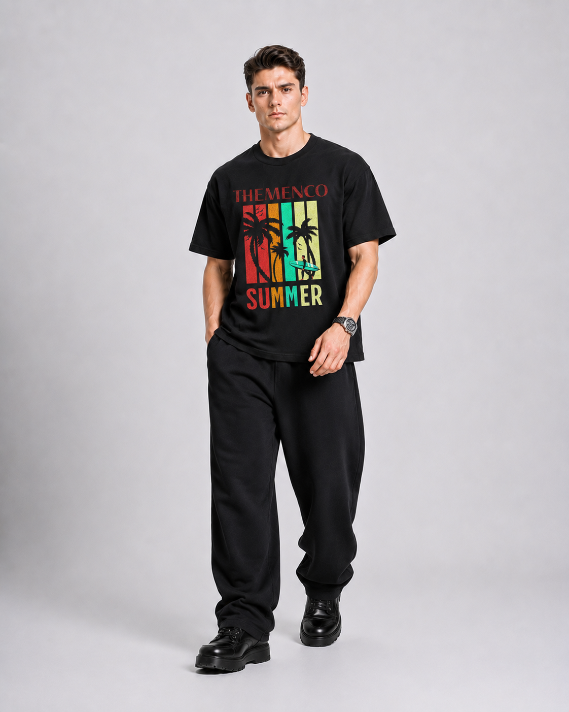 THEMENCO Summer Black Shirt