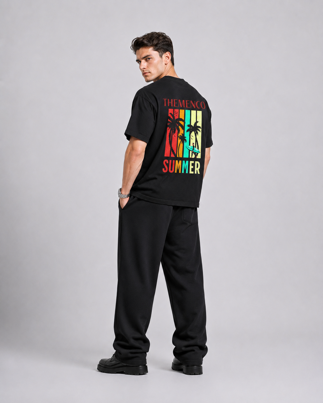 THEMENCO Summer Black Shirt