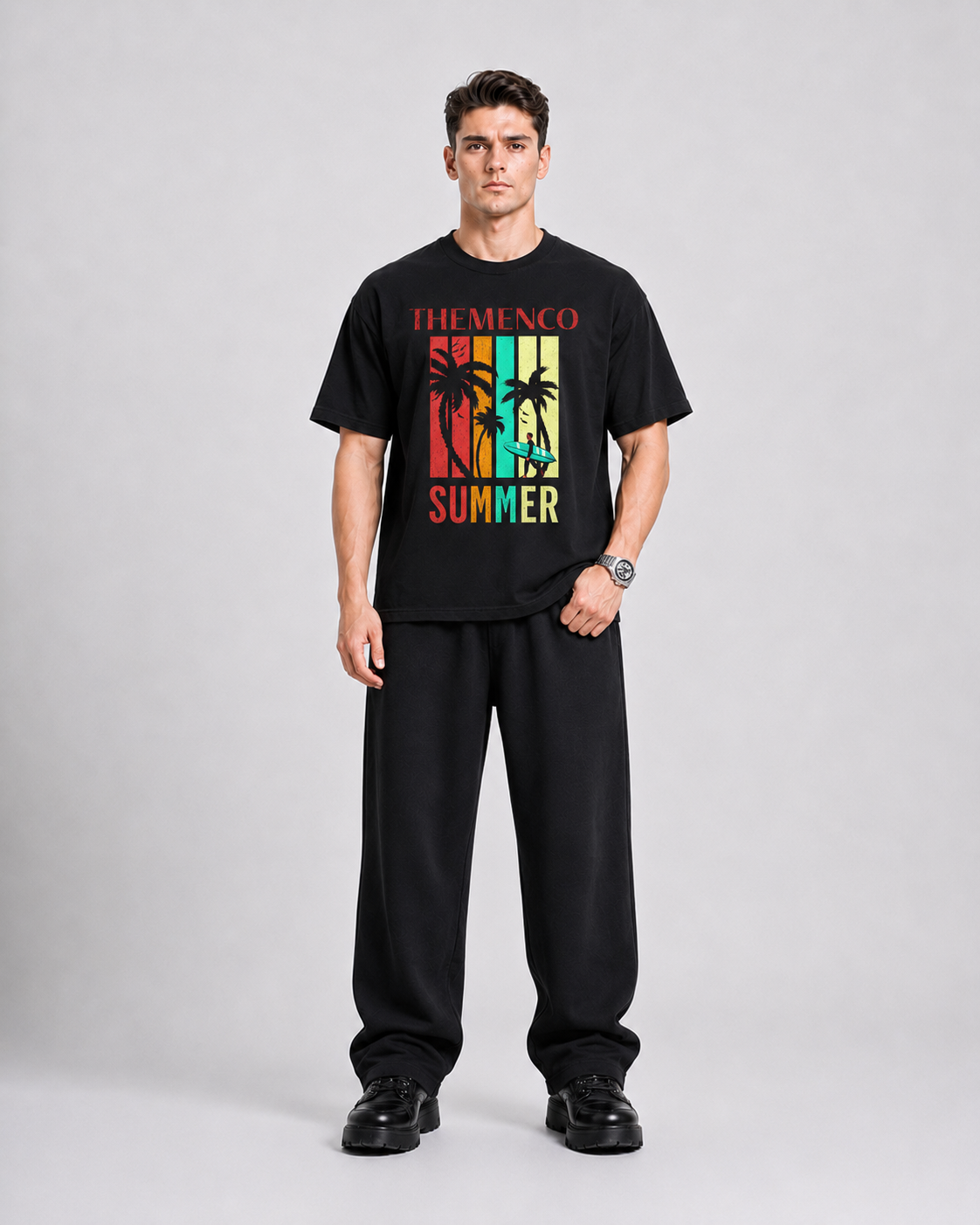 THEMENCO Summer Black Shirt
