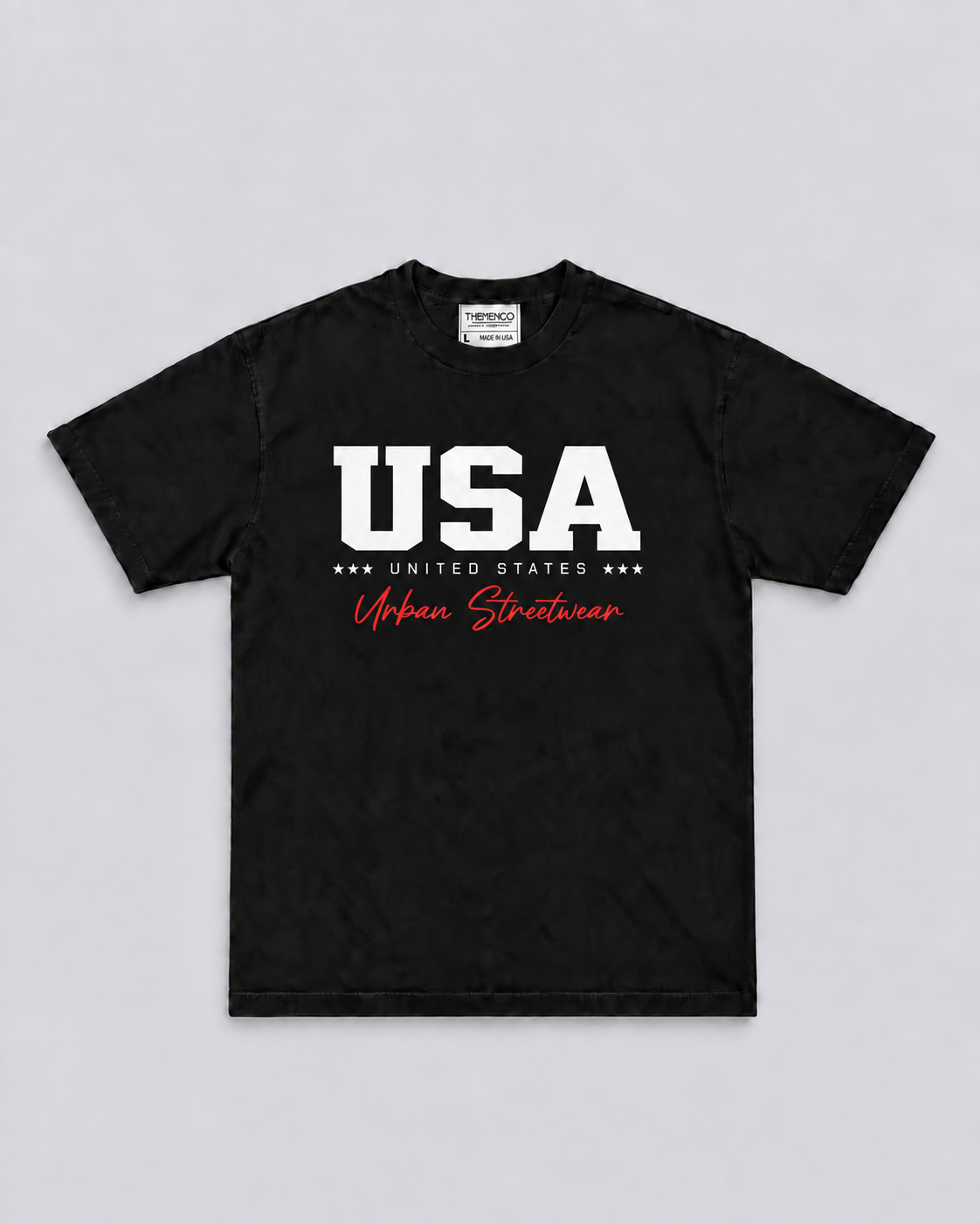 THEMENCO USA Varsity Men’s Black T-Shirt