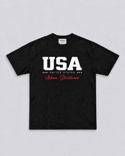 THEMENCO USA Varsity Men’s Black T-Shirt